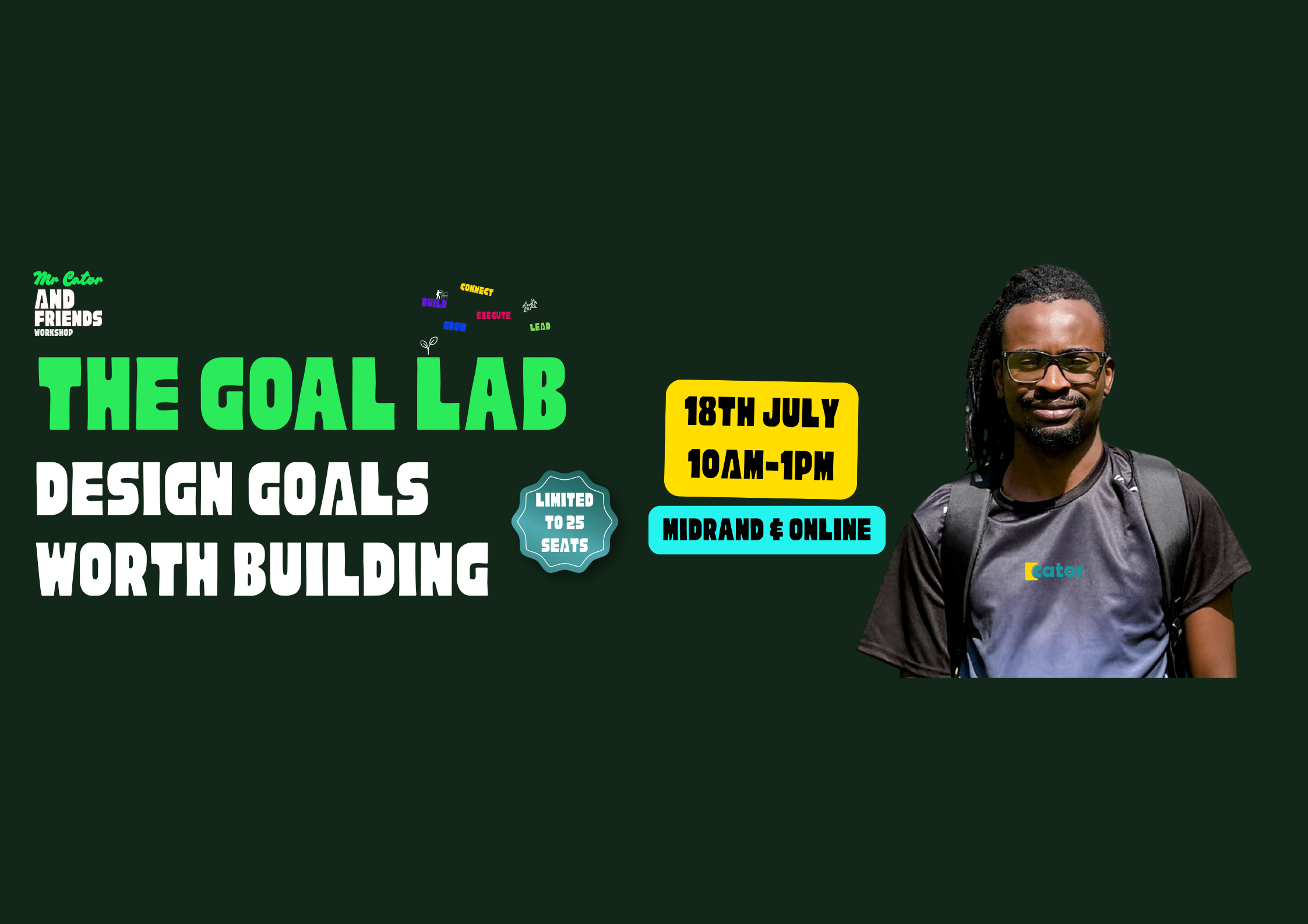 The Goal Lab workshop, Design Goals Worth Building, 18th July, 10AM-1PM, Midrand and online